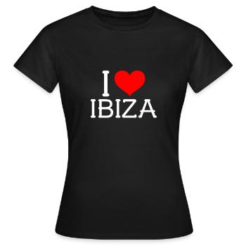 IBIZA I LOVE IBIZA - Frauen T-Shirt - Schwarz - Vorne - AI Model Female 172 dark (172cm)