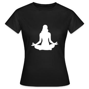 Scène de Yoga - T-shirt Femme - noir - Devant - AI Model Female 172 dark (172cm)