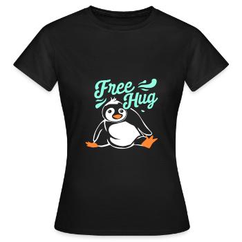 Umarmung Pinguin - Frauen T-Shirt - Schwarz - Vorne - AI Model Female 172 dark (172cm)