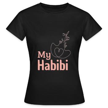 My habibi design - my darling in Arabic - Women's T-Shirt - black - Front - AI Model Female 172 dark (172cm)