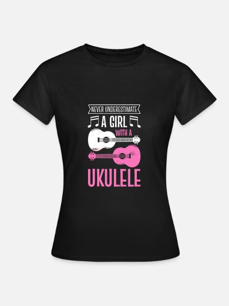 Musiker Uke Ukulele Unikate Ukulelist - Frauen T-Shirt - Schwarz