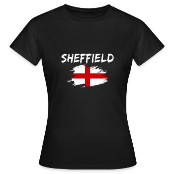 Sheffield, Angleterre - T-shirt Femme - noir - Devant - AI Model Female 172 dark (172cm)