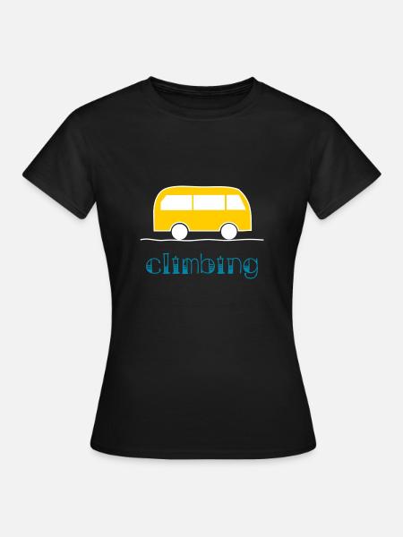 CLIMBING. ESCALADE. VAN. GRIMPER. ESCALADER. - T-shirt Femme - noir