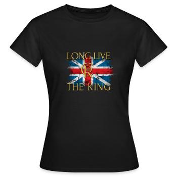 Britischer König Krönung Charles England Flagge - Frauen T-Shirt - Schwarz - Vorne - AI Model Female 172 dark (172cm)