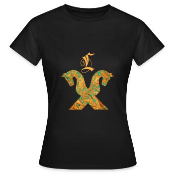 Pignon pour chevaux E 95 l - T-shirt Femme - noir - Devant - AI Model Female 172 dark (172cm)