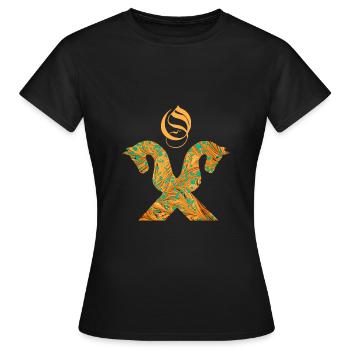 Pignon pour chevaux E 95 O - T-shirt Femme - noir - Devant - AI Model Female 172 dark (172cm)
