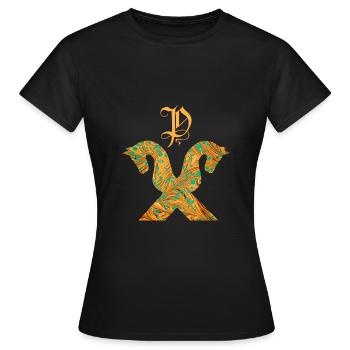 Pignon pour chevaux E 95 P - T-shirt Femme - noir - Devant - AI Model Female 172 dark (172cm)