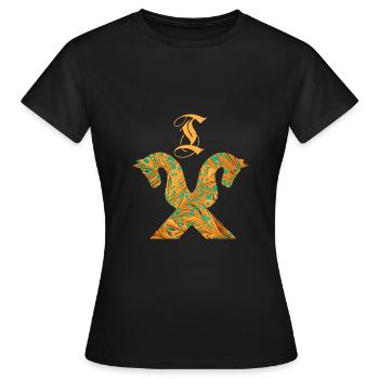 Pignon pour chevaux E 95 T - T-shirt Femme - noir - Devant - AI Model Female 172 dark (172cm)