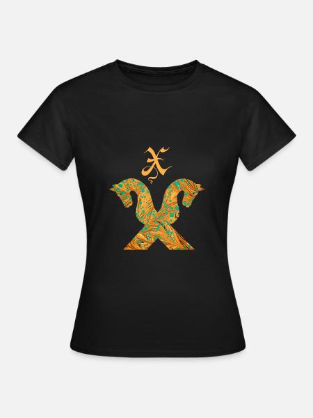 pferdegiebel e 95 x - Frauen T-Shirt - Schwarz