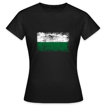 Drapeau Saxe Vintage Occasion Look Allemagne de l'Est SN - T-shirt Femme - noir - Devant - AI Model Female 172 dark (172cm)