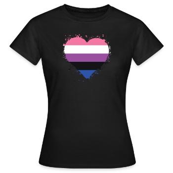Pride LGBTQ. Aussage - Frauen T-Shirt - Schwarz - Vorne - AI Model Female 172 dark (172cm)