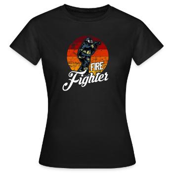 Nous sommes fiers de nos pompiers - T-shirt Femme - noir - Devant - AI Model Female 172 dark (172cm)