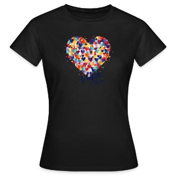 Carnaval de Cologne Alaaf Jeck Party Confettis Coeur - T-shirt Femme - noir - Devant - AI Model Female 172 dark (172cm)