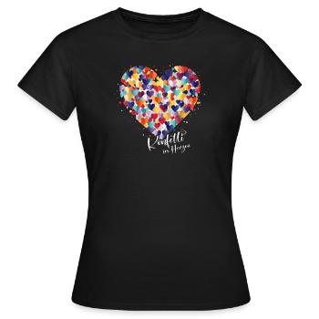 Carnaval de Cologne Alaaf Jeck Party Confettis Coeur - T-shirt Femme - noir - Devant - AI Model Female 172 dark (172cm)