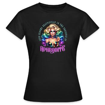 Pride LGBTQ Drag Queen Aphrodite Elegance - Frauen T-Shirt - Schwarz - Vorne - AI Model Female 172 dark (172cm)