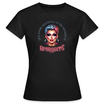 Pride LGBTQ Drag Queen Aphrodite Elegance - Frauen T-Shirt - Schwarz - Vorne - AI Model Female 172 dark (172cm)