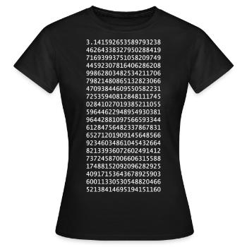 T-shirt Pi - T-shirt Femme - noir - Devant - AI Model Female 172 dark (172cm)