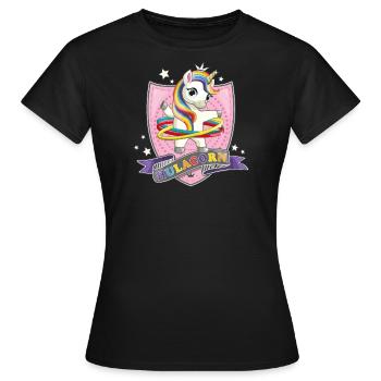 Licorne Hula Hop / Hulacorn - T-shirt Femme - noir - Devant - AI Model Female 172 dark (172cm)
