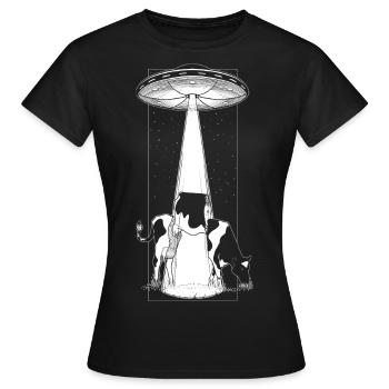 Entführung - Schwarze Version - Frauen T-Shirt - Schwarz - Vorne - AI Model Female 172 dark (172cm)