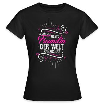 So sieht die beste Freundin der Welt aus - JGA Gir - Frauen T-Shirt - Schwarz - Vorne - AI Model Female 172 dark (172cm)