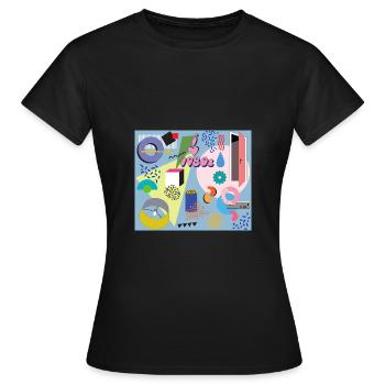Memphis style design - Women's T-Shirt - black - Front - AI Model Female 172 dark (172cm)