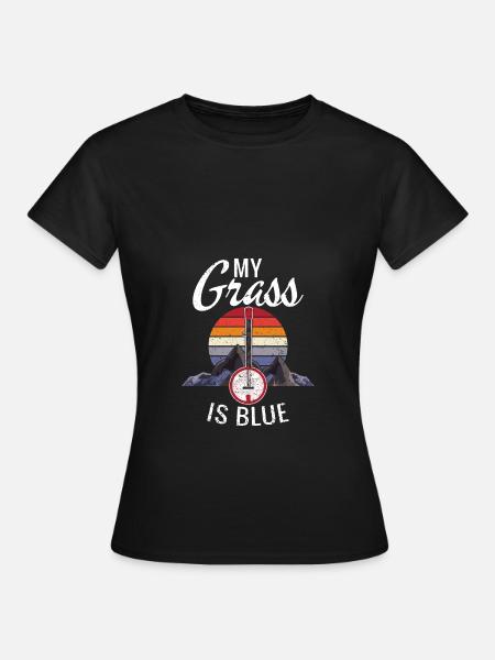 My Grass is Blue Retro Rocky Banjo Bluegrass - Frauen T-Shirt - Schwarz