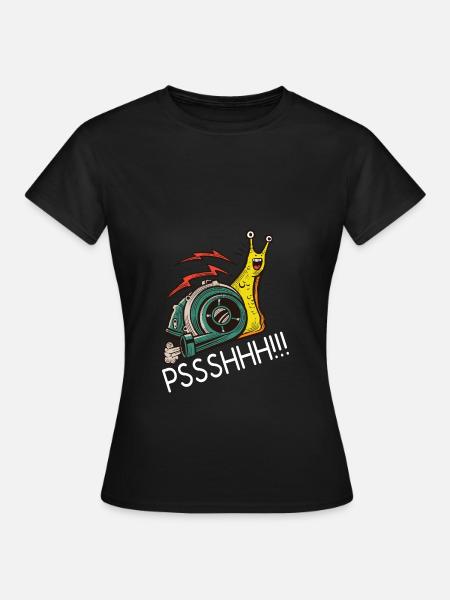Snail Funny Turbo Boost Racing Pshh - Women's T-Shirt - black