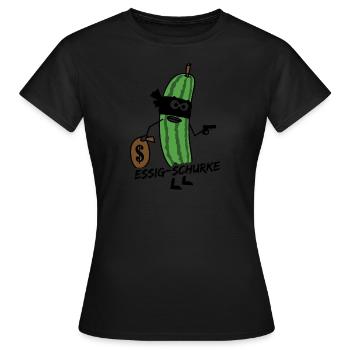 Essig-Schurke Essiggurke Gewürzgurke Dollar - Frauen T-Shirt - Schwarz - Vorne - AI Model Female 172 dark (172cm)