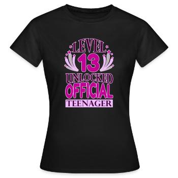Teen Birthday Level 13 freigeschaltet - Frauen T-Shirt - Schwarz - Vorne - AI Model Female 172 dark (172cm)