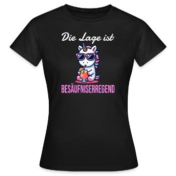 lustiger Einhorn Spruch zum Feiern und Party - Frauen T-Shirt - Schwarz - Vorne - AI Model Female 172 dark (172cm)