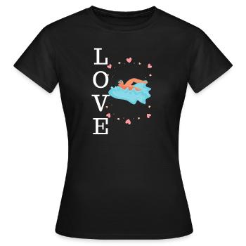 Comedy Schwimmen - Frauen T-Shirt - Schwarz - Vorne - AI Model Female 172 dark (172cm)