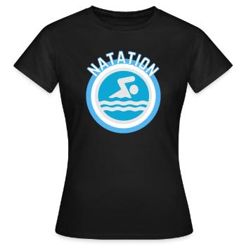 Schwimmbad - Frauen T-Shirt - Schwarz - Vorne - AI Model Female 172 dark (172cm)