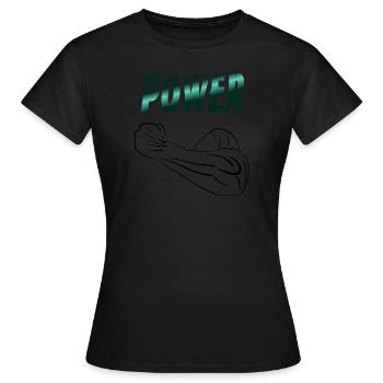 puissance - T-shirt Femme - noir - Devant - AI Model Female 172 dark (172cm)