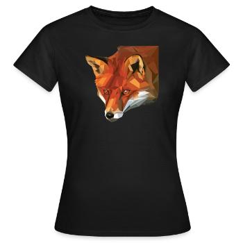 Fuchs Polygon - Tier Polygone - Polygon Tiere - Frauen T-Shirt - Schwarz - Vorne - AI Model Female 172 dark (172cm)