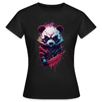 Panda Ninja Dark Fantasy Evil - T-shirt Femme - noir - Devant - AI Model Female 172 dark (172cm)