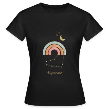 Capricorn Zodiac Sign - Frauen T-Shirt - Schwarz - Vorne - AI Model Female 172 dark (172cm)