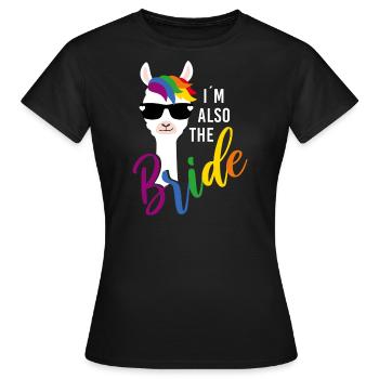 LGBTQ Lama also Bride Bachelorette Party Bachelorette Party - Women's T-Shirt - black - Front - AI Model Female 172 dark (172cm)