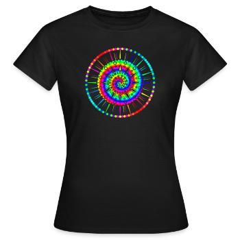 Bunte Regenbogen Mandalas & Sixties Flower Power - Frauen T-Shirt - Schwarz - Vorne - AI Model Female 172 dark (172cm)