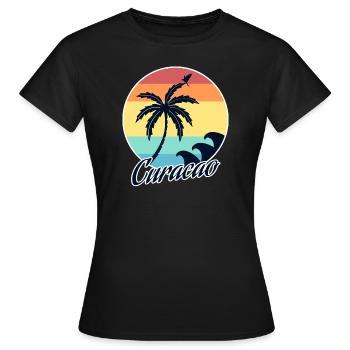 curacao - Frauen T-Shirt - Schwarz - Vorne - AI Model Female 172 dark (172cm)