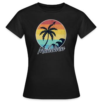 malediven - Frauen T-Shirt - Schwarz - Vorne - AI Model Female 172 dark (172cm)