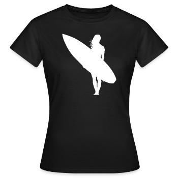 Surfergirl - Frauen T-Shirt - Schwarz - Vorne - AI Model Female 172 dark (172cm)
