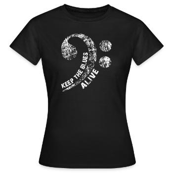 Le blues lives vintage blues design - T-shirt Femme - noir - Devant - AI Model Female 172 dark (172cm)