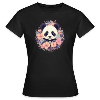 Panda - Frauen T-Shirt - Schwarz - Vorne - AI Model Female 172 dark (172cm)