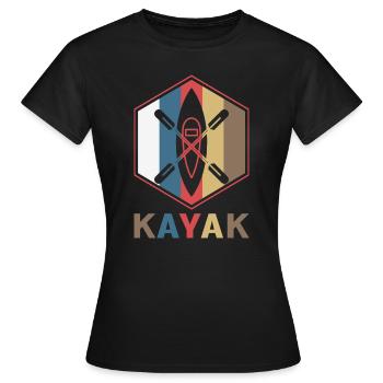 Kajak Kajak Rafting - Frauen T-Shirt - Schwarz - Vorne - AI Model Female 172 dark (172cm)