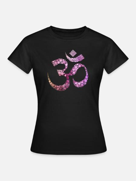 OM Meditation Buddhism pink - Women's T-Shirt - black