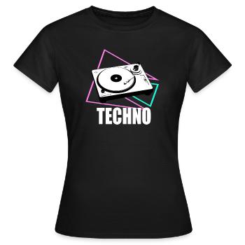 techno decks - Women's T-Shirt - black - Front - AI Model Female 172 dark (172cm)