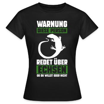 Echsen - Frauen T-Shirt - Schwarz - Vorne - AI Model Female 172 dark (172cm)