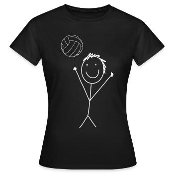 Volleyball stick figures - Women's T-Shirt - black - Front - AI Model Female 172 dark (172cm)