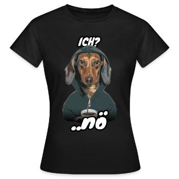 Dackel Spruch Ich - Frauen T-Shirt - Schwarz - Vorne - AI Model Female 172 dark (172cm)