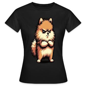 Spitz nain de Poméranie Spitz Porte-Spitz nain Spitz - T-shirt Femme - noir - Devant - AI Model Female 172 dark (172cm)